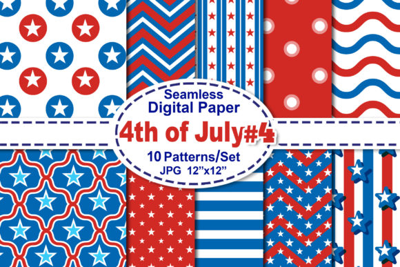 Download 4th of July Seamless Digital Pattern V.4 - Seamless digital pattern Collection