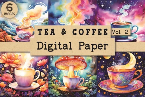 Download Tea and Coffee Digital Paper Vol. 2 - Coffee digital paper Collection