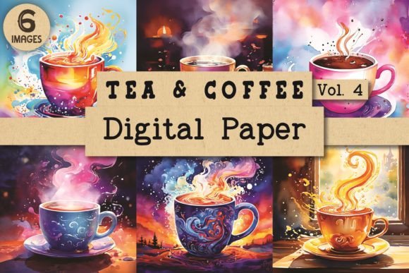Download Tea and Coffee Digital Paper Vol. 4 - Coffee digital paper Collection