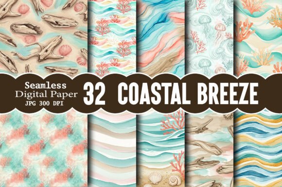 Download Coastal Breeze Seamless Digital Pattern - Seamless digital pattern Collection