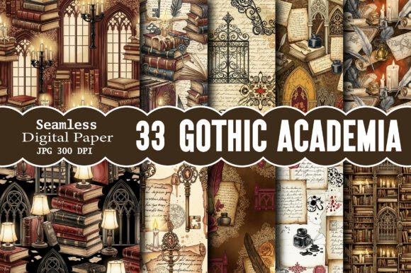 Download Gothic Academia Seamless Digital Pattern - Seamless digital pattern Collection