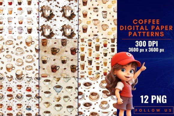 Download Coffee Digital Paper Patterns - Premium Resources