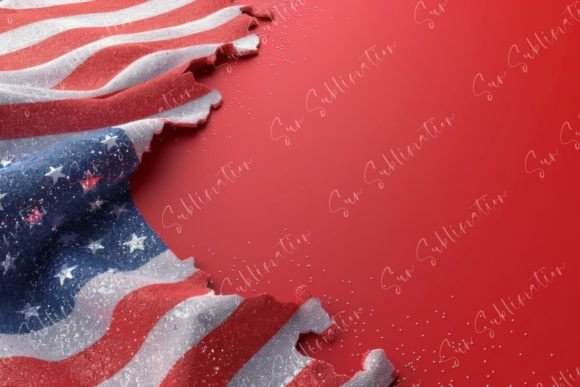 Download USA Flag Fragment and Red Background - Premium Bundle