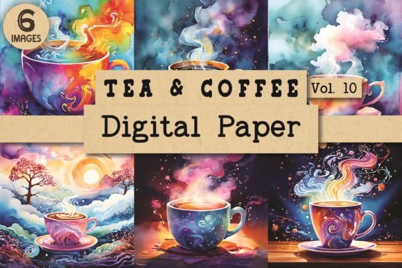 Download Tea and Coffee Digital Paper Vol. 10 - Coffee digital paper Collection