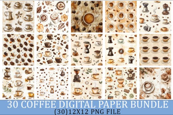 Download Coffee Digital Paper Bundle - Coffee digital paper Collection