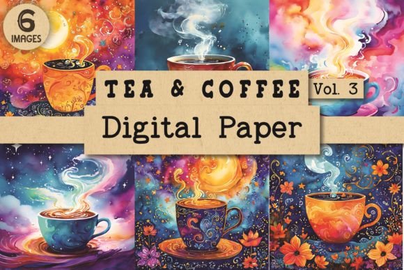 Download Tea and Coffee Digital Paper Vol. 3 - Coffee digital paper Collection
