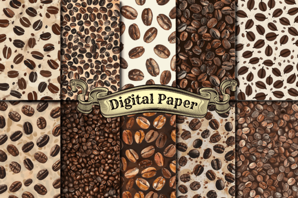 Download Watercolor Coffee Digital Paper - Coffee digital paper Collection