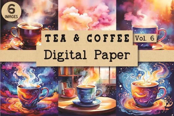 Download Tea and Coffee Digital Paper Vol. 6 - Coffee digital paper Collection