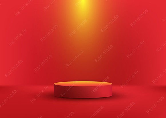 Download 3D Red Podium Spotlight Red Background - Red background Collection