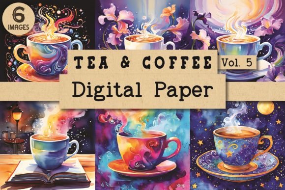 Download Tea and Coffee Digital Paper Vol. 5 - Coffee digital paper Collection