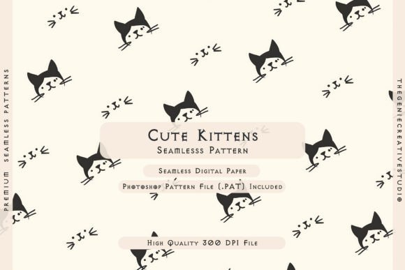 Download Cute Kittens Seamless Digital Pattern - Seamless digital pattern Collection