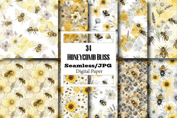 Download Honeycomb Bliss Seamless Digital Pattern - Seamless digital pattern Collection