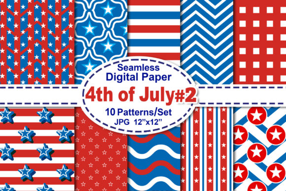 Download 4th of July Seamless Digital Pattern V.2 - Seamless digital pattern Collection