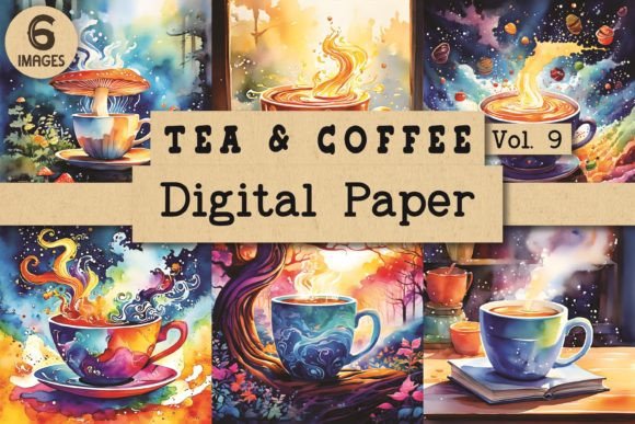 Download Tea and Coffee Digital Paper Vol. 9 - Coffee digital paper Collection