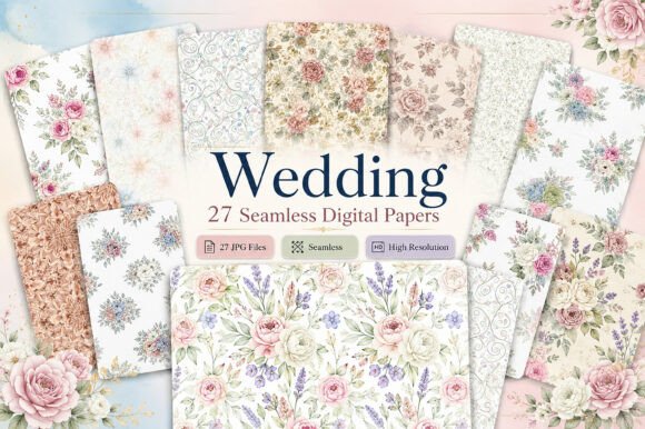 Download Wedding Seamless Digital Pattern - Seamless digital pattern Collection