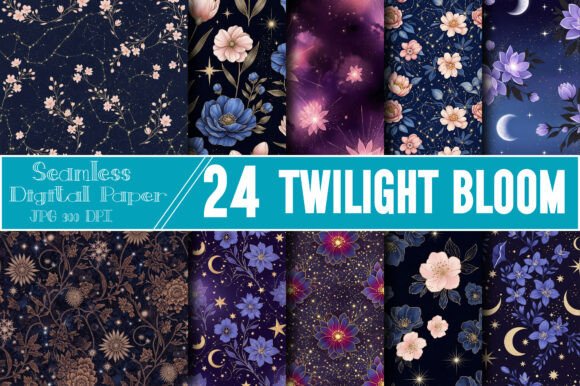 Download Twilight Bloom Seamless Digital Pattern - Seamless digital pattern Collection